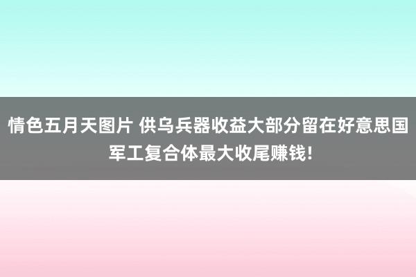 情色五月天图片 供乌兵器收益大部分留在好意思国 军工复合体最大收尾赚钱!