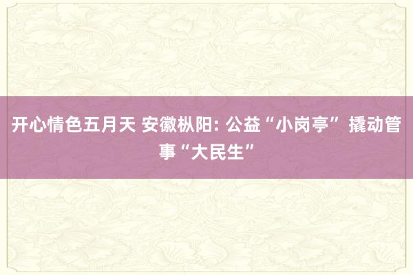 开心情色五月天 安徽枞阳: 公益“小岗亭” 撬动管事“大民生”