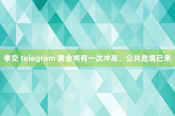 拳交 telegram 黄金将有一次冲高，公共危境已来