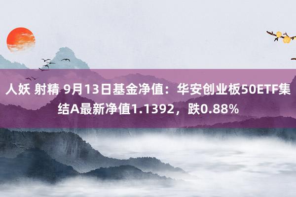 人妖 射精 9月13日基金净值：华安创业板50ETF集结A最新净值1.1392，跌0.88%