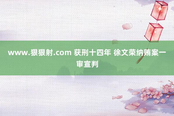 www.狠狠射.com 获刑十四年 徐文荣纳贿案一审宣判