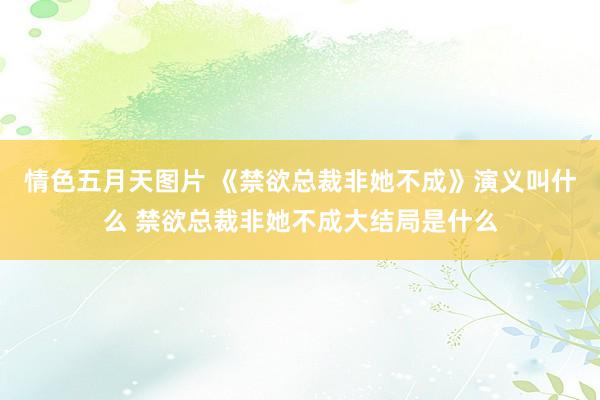 情色五月天图片 《禁欲总裁非她不成》演义叫什么 禁欲总裁非她不成大结局是什么