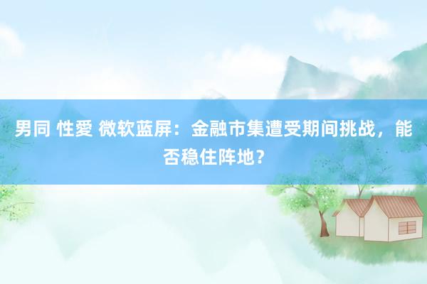 男同 性愛 微软蓝屏：金融市集遭受期间挑战，能否稳住阵地？