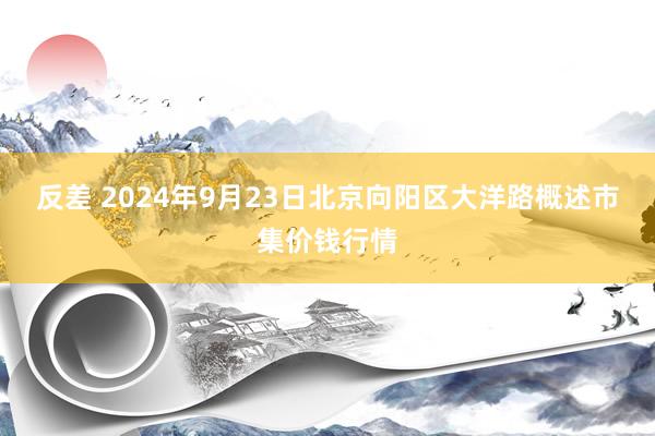 反差 2024年9月23日北京向阳区大洋路概述市集价钱行情