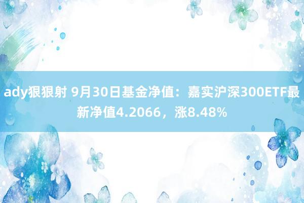 ady狠狠射 9月30日基金净值：嘉实沪深300ETF最新净值4.2066，涨8.48%