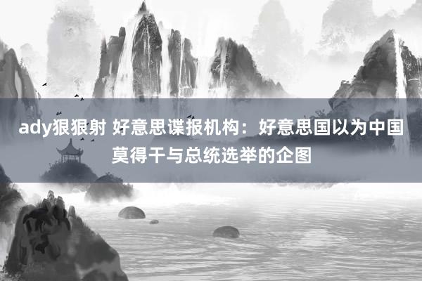 ady狠狠射 好意思谍报机构：好意思国以为中国莫得干与总统选举的企图