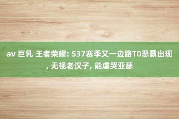 av 巨乳 王者荣耀: S37赛季又一边路T0恶霸出现， 无视老汉子， 能虐哭亚瑟