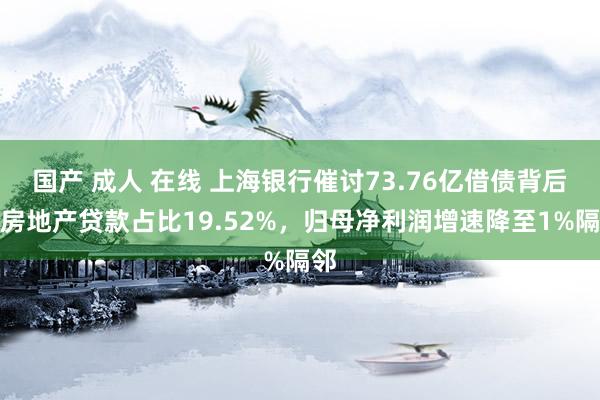 国产 成人 在线 上海银行催讨73.76亿借债背后：房地产贷款占比19.52%，归母净利润增速降至1%隔邻