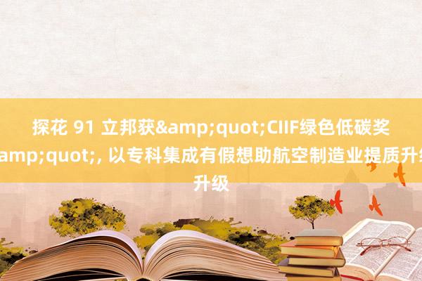 探花 91 立邦获&quot;CIIF绿色低碳奖&quot;， 以专科集成有假想助航空制造业提质升级