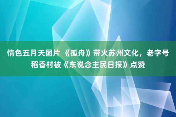 情色五月天图片 《孤舟》带火苏州文化，老字号稻香村被《东说念主民日报》点赞