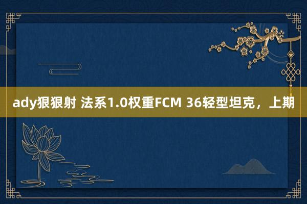 ady狠狠射 法系1.0权重FCM 36轻型坦克，上期