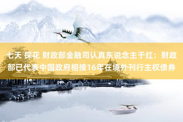 七天 探花 财政部金融司认真东说念主于红：财政部已代表中国政府相接16年在境外刊行主权债券