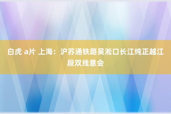 白虎 a片 上海：沪苏通铁路吴淞口长江纯正越江段双线意会