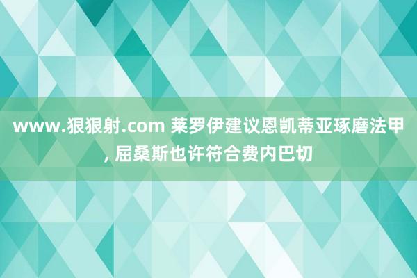 www.狠狠射.com 莱罗伊建议恩凯蒂亚琢磨法甲， 屈桑斯也许符合费内巴切