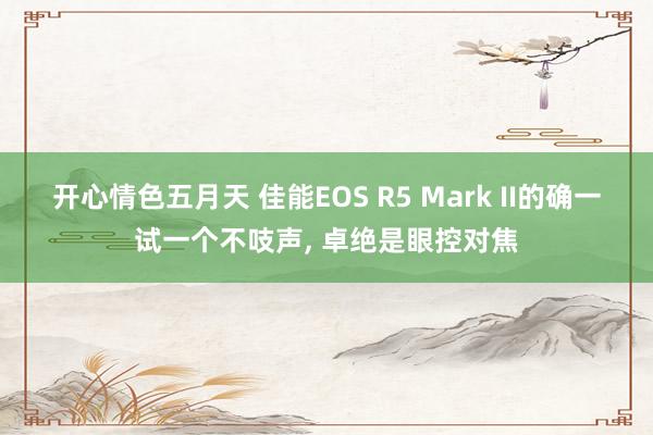 开心情色五月天 佳能EOS R5 Mark II的确一试一个不吱声， 卓绝是眼控对焦