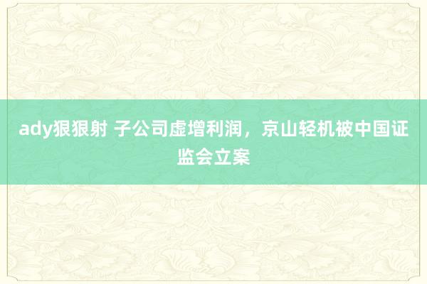 ady狠狠射 子公司虚增利润，京山轻机被中国证监会立案