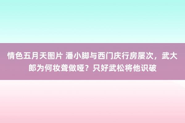 情色五月天图片 潘小脚与西门庆行房屡次，武大郎为何妆聋做哑？只好武松将他识破