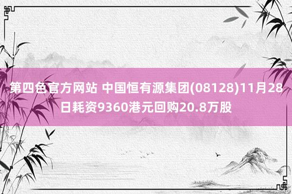 第四色官方网站 中国恒有源集团(08128)11月28日耗资9360港元回购20.8万股