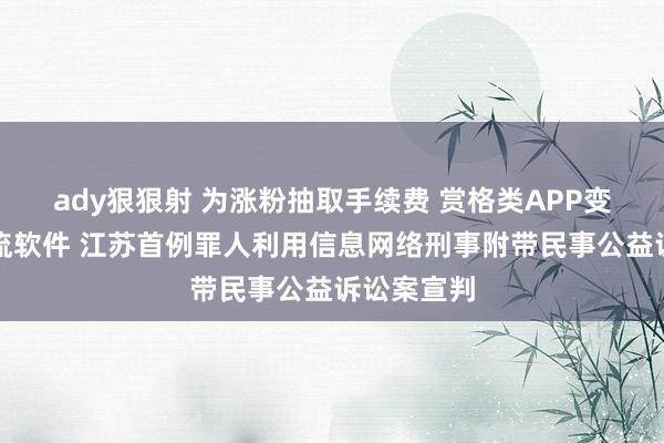 ady狠狠射 为涨粉抽取手续费 赏格类APP变身电诈引流软件 江苏首例罪人利用信息网络刑事附带民事公益诉讼案宣判