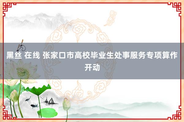 黑丝 在线 张家口市高校毕业生处事服务专项算作开动