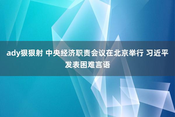 ady狠狠射 中央经济职责会议在北京举行 习近平发表困难言语