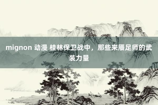 mignon 动漫 桂林保卫战中，那些来餍足师的武装力量