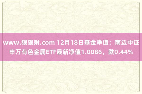 www.狠狠射.com 12月18日基金净值：南边中证申万有色金属ETF最新净值1.0086，跌0.44%