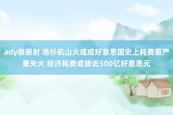 ady狠狠射 洛杉矶山火或成好意思国史上耗费最严重失火 经济耗费或接近500亿好意思元