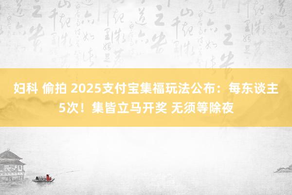 妇科 偷拍 2025支付宝集福玩法公布：每东谈主5次！集皆立马开奖 无须等除夜